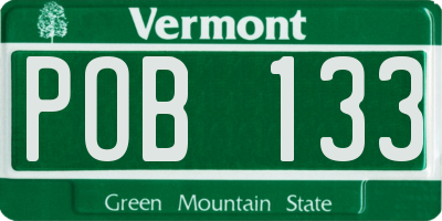 VT license plate POB133