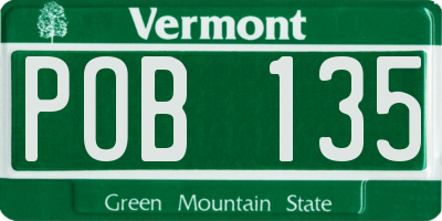 VT license plate POB135