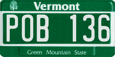 VT license plate POB136