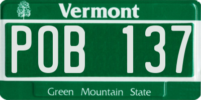 VT license plate POB137