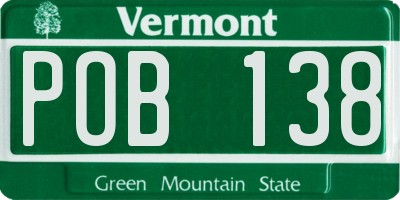 VT license plate POB138