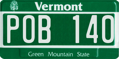VT license plate POB140