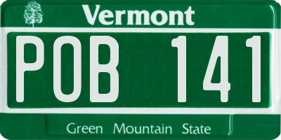 VT license plate POB141