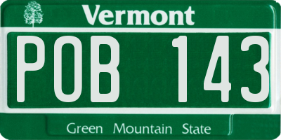 VT license plate POB143