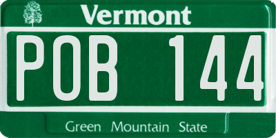 VT license plate POB144