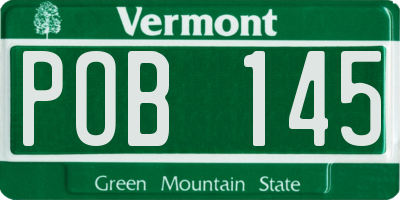VT license plate POB145
