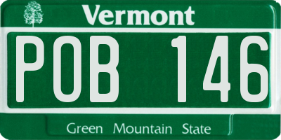 VT license plate POB146