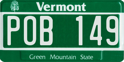 VT license plate POB149