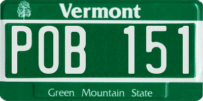 VT license plate POB151