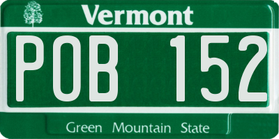 VT license plate POB152