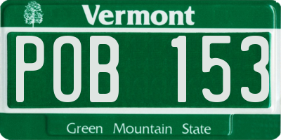 VT license plate POB153
