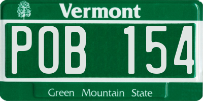 VT license plate POB154