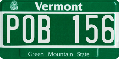 VT license plate POB156