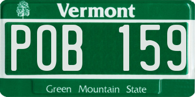 VT license plate POB159