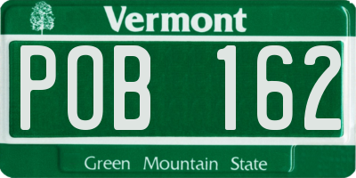 VT license plate POB162