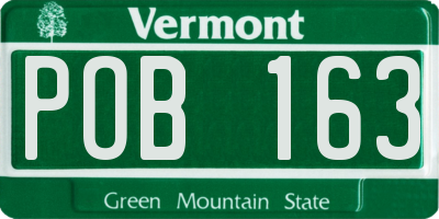VT license plate POB163