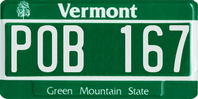 VT license plate POB167