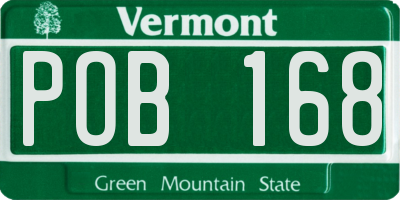 VT license plate POB168