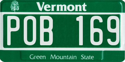 VT license plate POB169