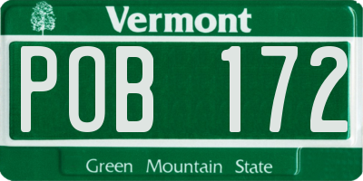 VT license plate POB172