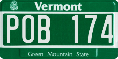 VT license plate POB174