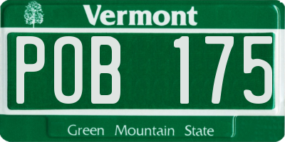 VT license plate POB175