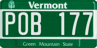 VT license plate POB177