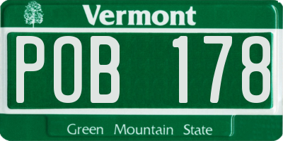 VT license plate POB178