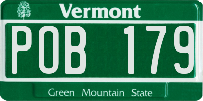VT license plate POB179