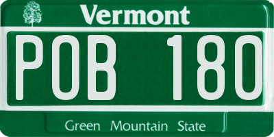VT license plate POB180