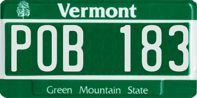 VT license plate POB183