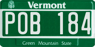 VT license plate POB184