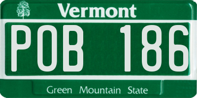 VT license plate POB186