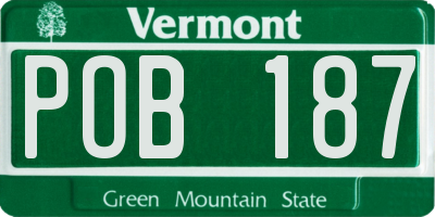 VT license plate POB187