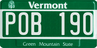VT license plate POB190