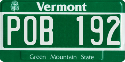 VT license plate POB192