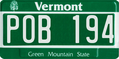VT license plate POB194