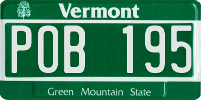 VT license plate POB195