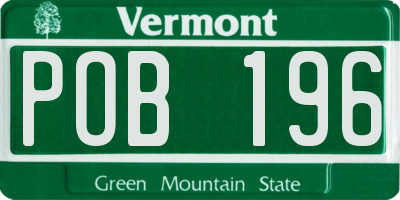 VT license plate POB196
