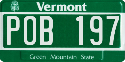 VT license plate POB197