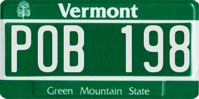 VT license plate POB198