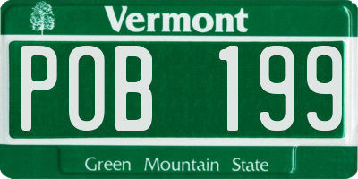 VT license plate POB199