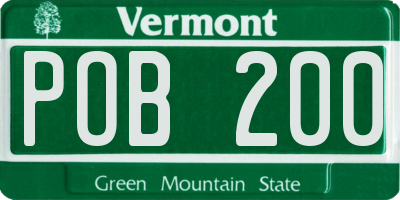 VT license plate POB200