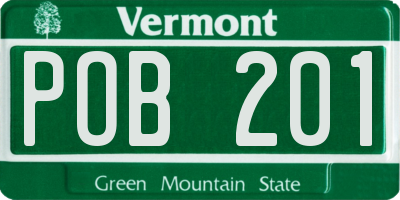 VT license plate POB201