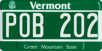 VT license plate POB202