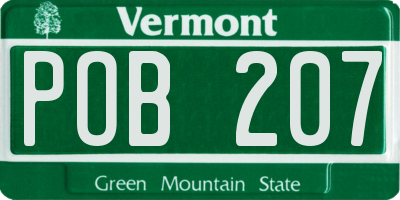 VT license plate POB207