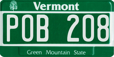 VT license plate POB208