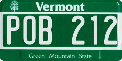 VT license plate POB212