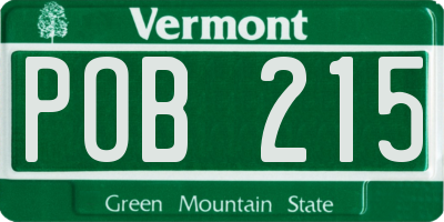 VT license plate POB215