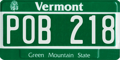 VT license plate POB218
